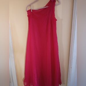 Elegant Reddish Pink One-Shoulder Vintage Neglige